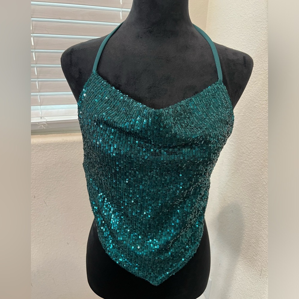 Y2K sequin halter top